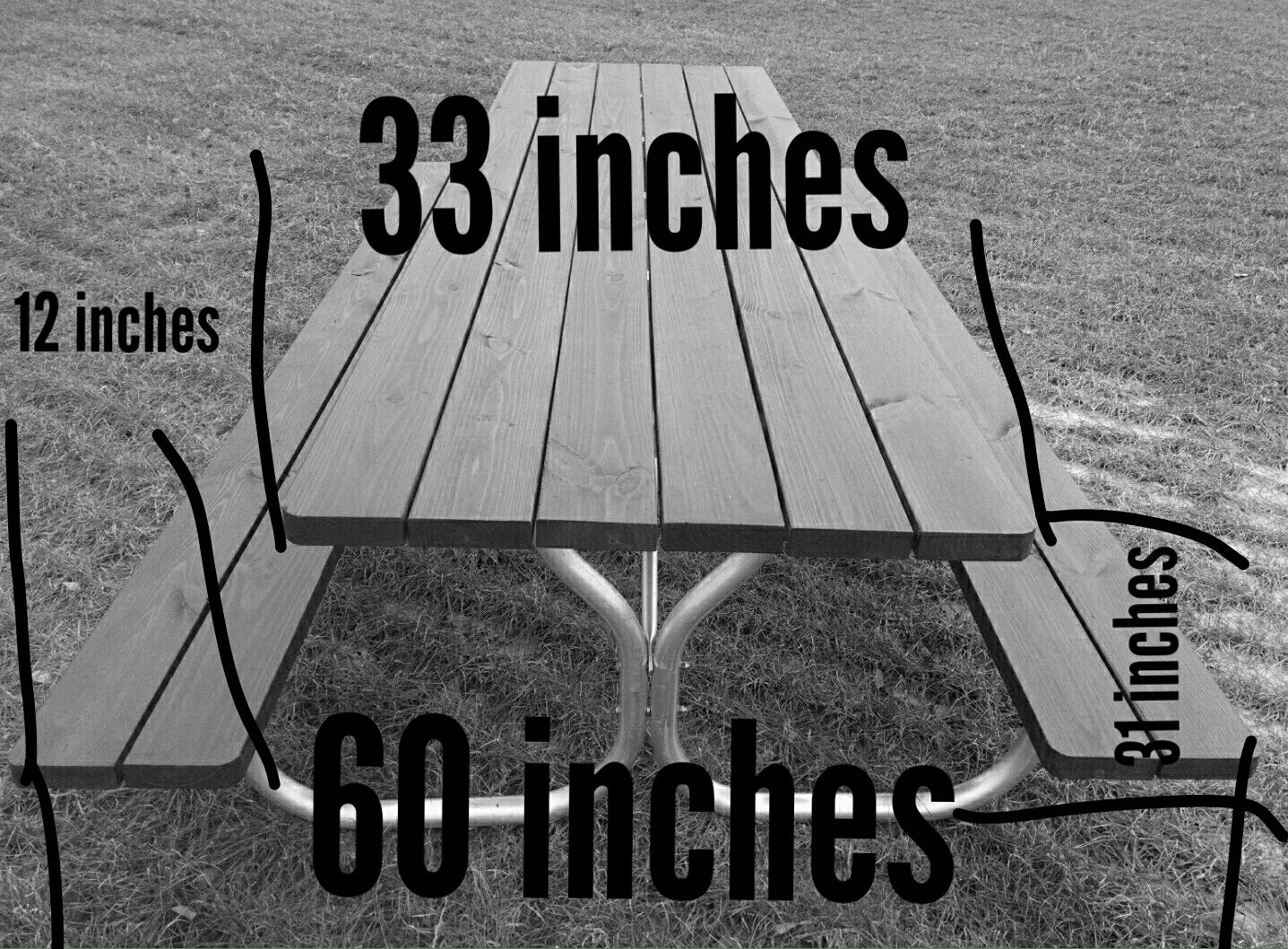 Aluminum long picnic table frame- frame only
