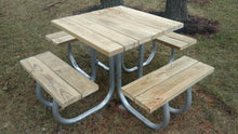Square Picnic Table With An Aluminum Frame