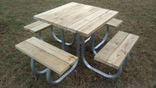 Square Picnic Table With An Aluminum Frame