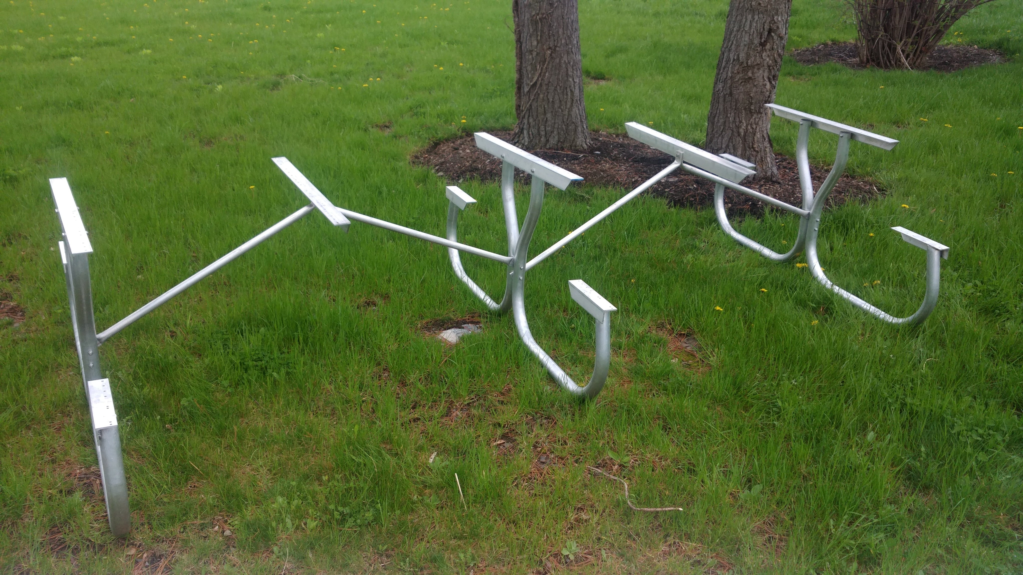 Aluminum long picnic table frame- frame only
