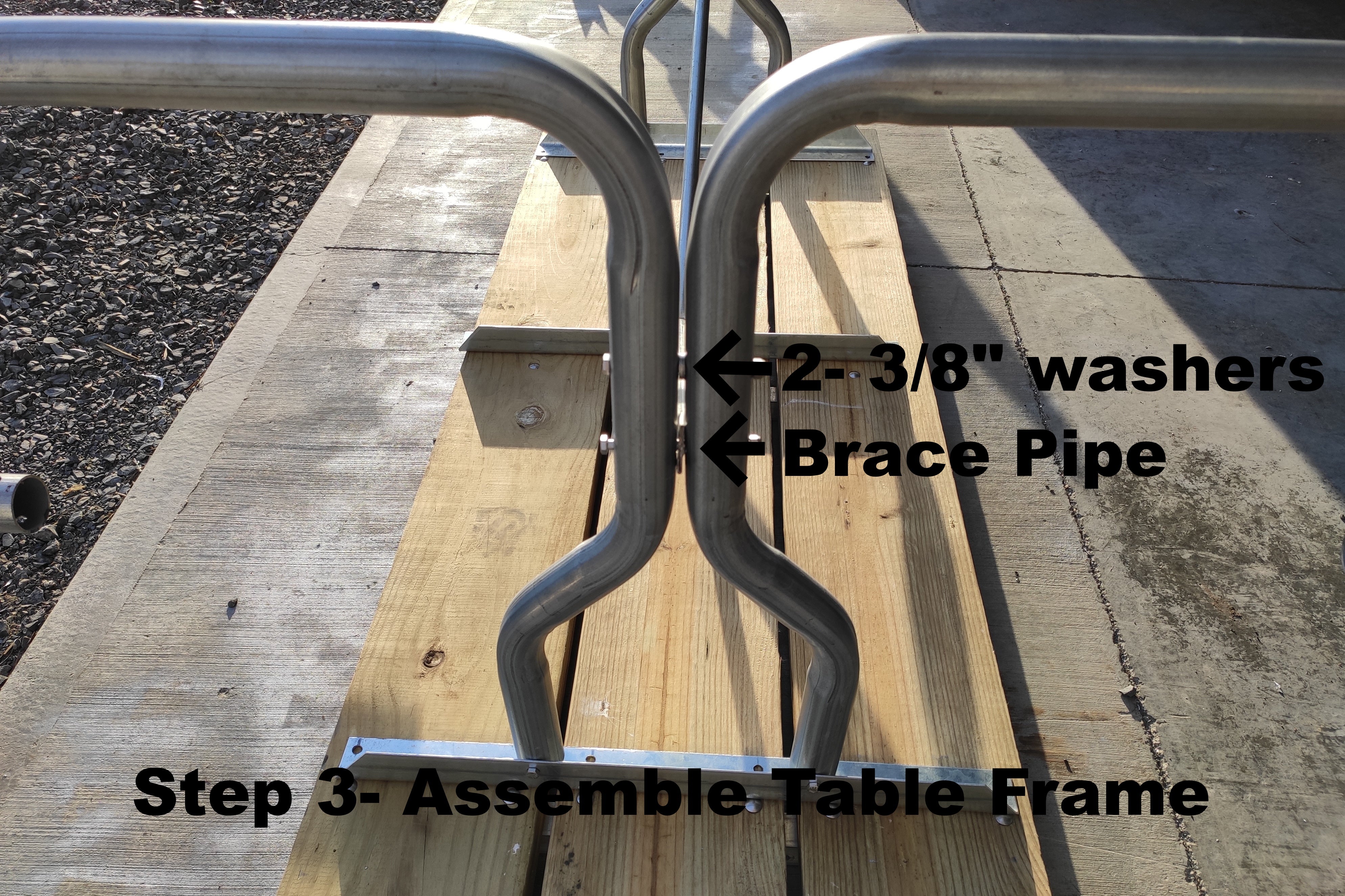 Galve steel picnic table frame- frame only